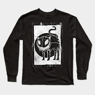 Black Cat (White print) Long Sleeve T-Shirt